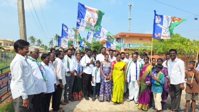 నందివాడలో వైసీపీ జడ్పీటీసీ అభ్యర్థి పేయ్యల అశోక్ విస్తృత ప్రచారం