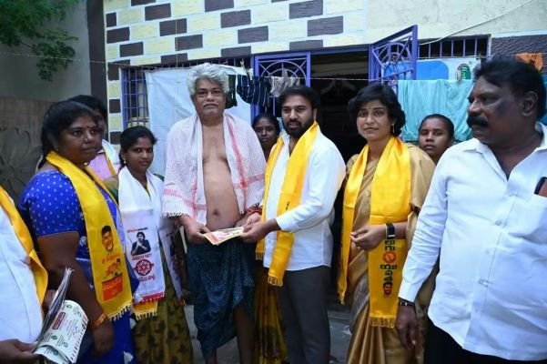 కుటమి అభ్యర్థుల గెలుపుకు కృషి చేయండి  -జీవకోనలో శాప్ రవి నాయుడు విస్తృత ప్రచారం 