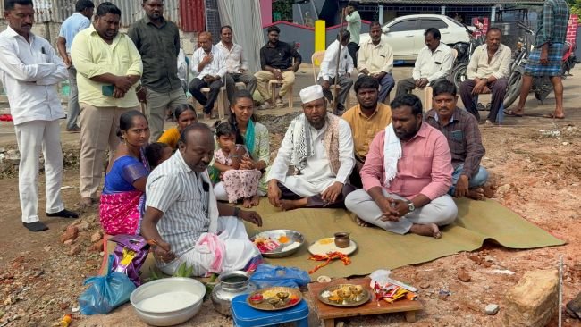 ఊరు పోచమ్మ ఆలయ నిర్మాణానికి ముగ్గు పూజ