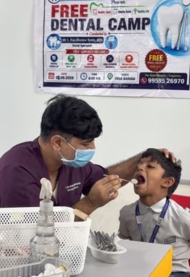 అద్విత ఇంటర్నేషనల్ స్కూల్‌లో విద్యార్థులకు దంత వైద్య పరీక్షలు