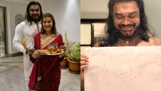 మబ్బుల వల్ల చందమామ కనిపించకపోయేసరికి.. భార్య వరలక్ష్మి శరత్‌కుమార్‌ కోసం బొమ్మ గీసి ఉపవాసం విరింపించిన భర్త నికోలాయ్!