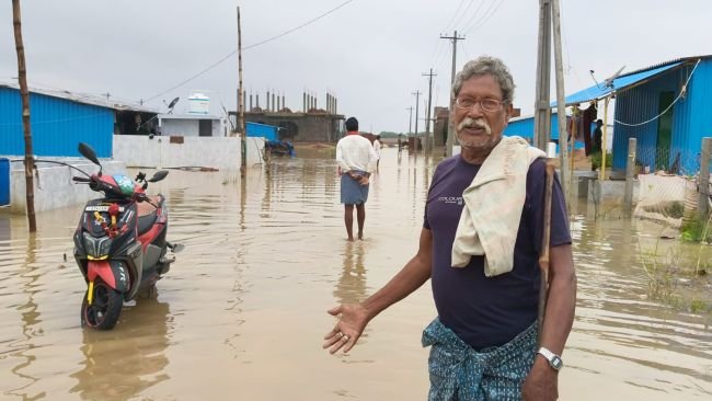 జలమయమైన పోర్ట్ పునరావాస కాలనీ
