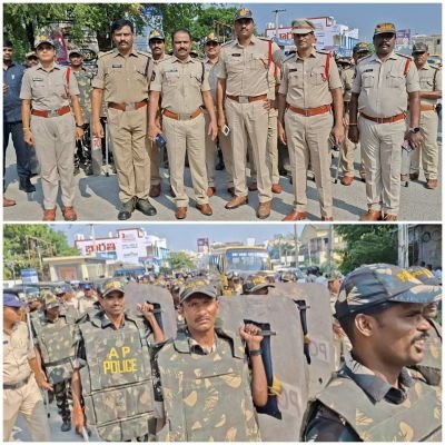 లా అండ్ ఆర్డర్‌కు భంగం కలిగిస్తే కఠిన చర్యలు పలమనేరు పట్టణంలో 350 మంది పోలీసు, పారా మిలటరీ బలగాలతో భారీ కవాతు
