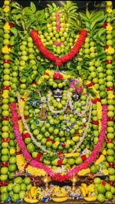 జామకాయలతో ప్రత్యేక అలంకర ణలో దర్శనమిచ్చిన నరసింహుడు 