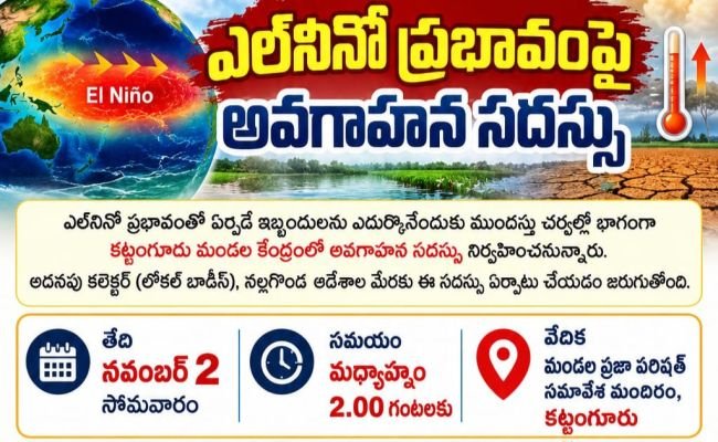 ఎల్‌నినో ప్రభావంపై ముందస్తు చర్యలు చేపట్టాలి: ఎంపీడీవో అంజన్ రెడ్డి