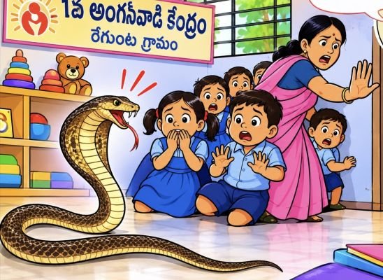 అంగన్‌వాడి కేంద్రంలో పాము కలకలం..