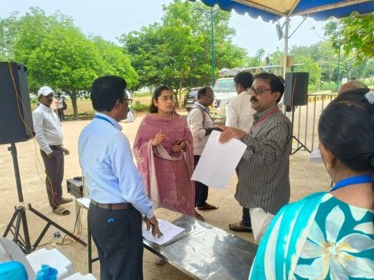 ఎన్నికల మెటీరియల్ కేంద్రాన్ని పరిశీలించిన ఆర్డీవో పావని 
