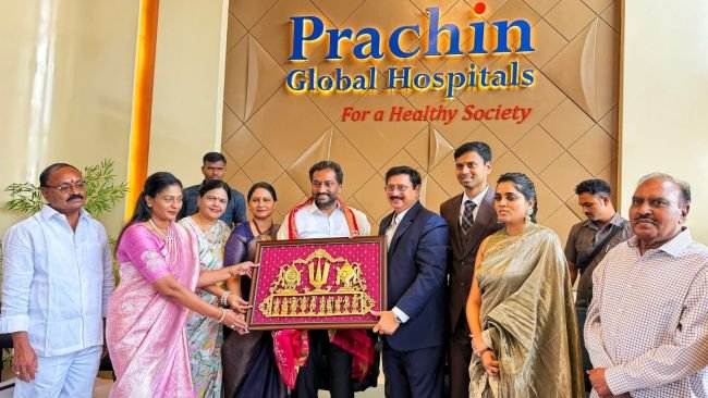 ప్రాచీన్ గ్లోబల్ హాస్పిటల్ ప్రారంభించిన మెదక్ ఎంపీ రఘునందన్ రావు కార్యక్రమంలో పాల్గొన్న ఎమ్మెల్సీ అంజిరెడ్డి 