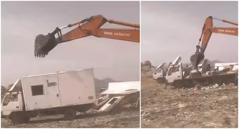 104 వాహనాలను ధ్వంసం చేసి సామాన్లు అమ్ముకుంటున్నారా.? వీడియో వైరల్