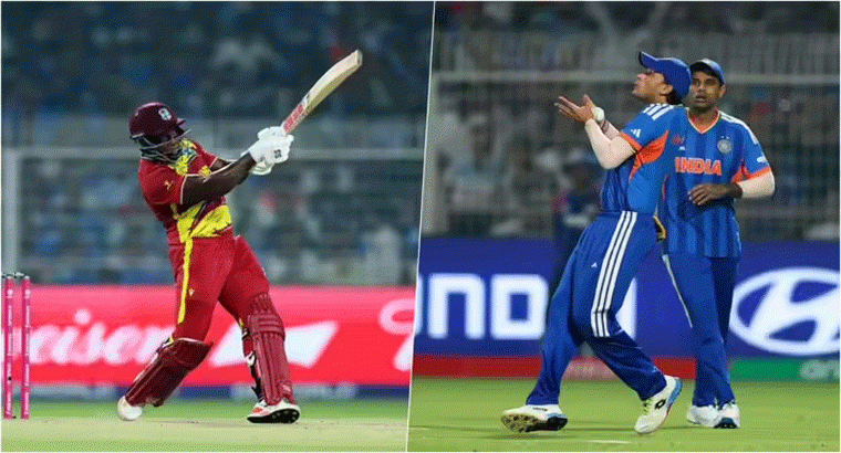 భారత్‌తో మ్యాచ్‌లో వెస్టిండీస్ స్కోరు 195/4,,,,,చివర్లో బ్యాట్ ఝుళిపించిన పోవెల్, హోల్డర్