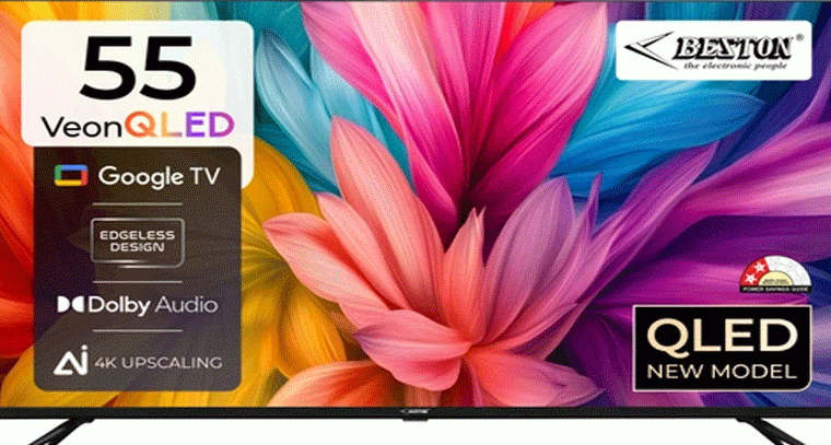 ₹21,599కి 55-inch BESTON QLED 4K TV – Google TV ఫీచర్స్‌తో