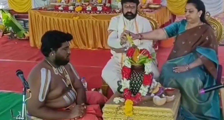 సొంత ఇంటికి భూమిపూజ చేసిన ఎమ్మెల్యే నందమూరి బాలకృష్ణ