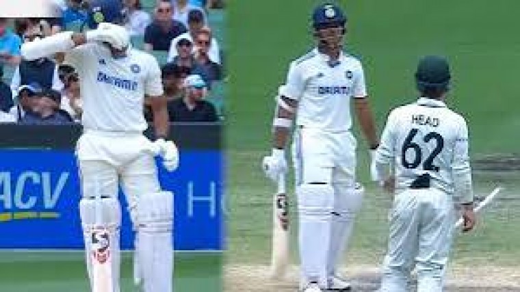 జైస్వాల్ కొట్టిన షాట్ కొన్ స్టాస్ డొక్కలో బలంగా తాకిన వైనం