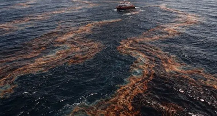 గల్ఫ్ ఆఫ్ మెక్సికోలో భారీ చమురు తెట్టు: జీవరాశికి ముప్పు