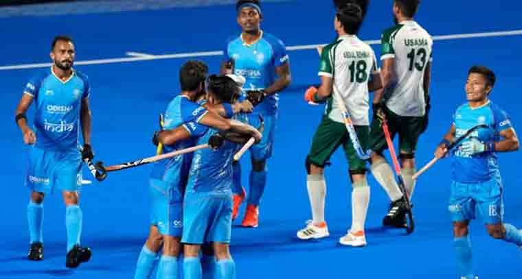 హాకీ క్రీడలో విజయం సాధించిన భారత్ 
