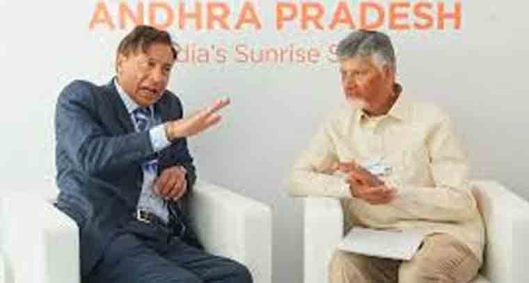ఉక్కు కర్మాగారం పురోగతిపై లక్ష్మీ మిట్టల్ తో సమావేశమైన చంద్రబాబు 