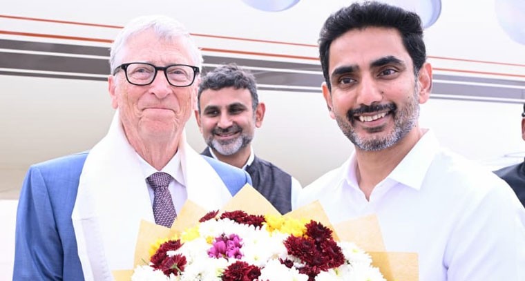 బిల్ గేట్స్ కు ఘన స్వాగతం పలికిన మంత్రులు