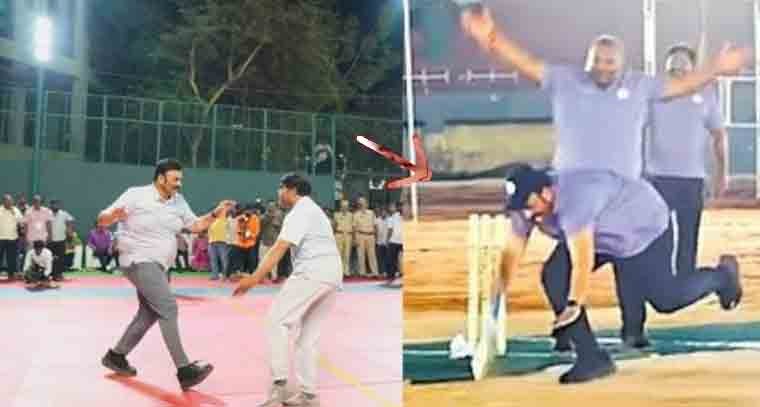 అమరావతి క్రీడా మైదానంలో అపశృతి, క్రికెట్ ఆడుతూ గాయపడ్డ రఘురామకృష్ణరాజు  