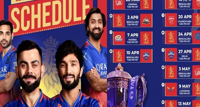 ఐపీఎల్ 2025.. RCB మ్యాచ్‌ల షెడ్యూల్‌ ఇదే!