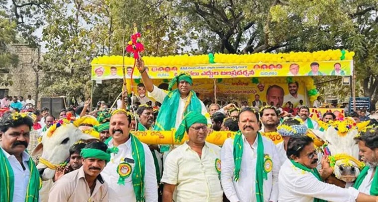 ఎమ్మిగనూరులో ఒంగోలు ఎద్దుల బలప్రదర్శన ప్రారంభం