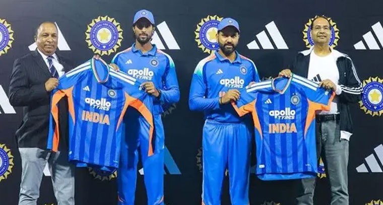 2026 టీ20 ప్రపంచకప్ కొత్త జెర్సీ ఆవిష్కరించిన రోహిత్, తిలక్