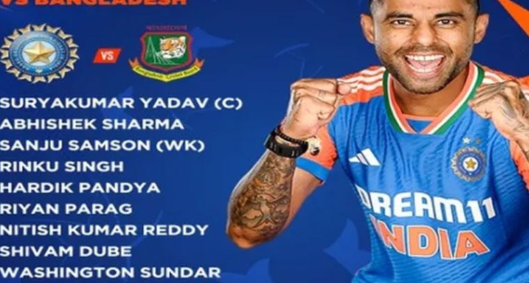 బంగ్లాదేశ్‌తో జరిగే టీ20 సిరీస్‌కు భారత జట్టు ప్రకటన