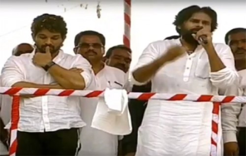 పాలకొల్లు రోడ్ షోలో పవన్ తో అల్లు అర్జున్ ప్రచారం