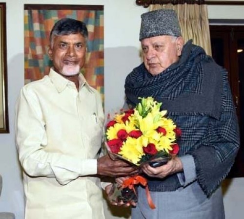 ఫరూక్ అబ్దుల్లాతో చంద్రబాబు భేటీ