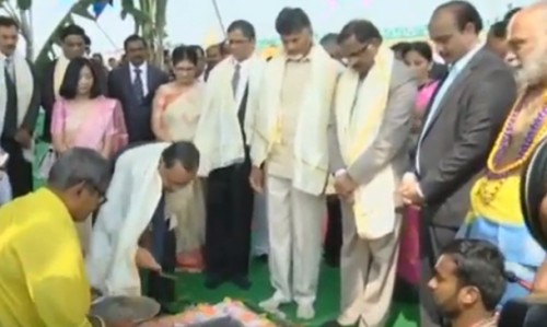 ఏపీ హైకోర్టు శాశ్వత భవనానికి భూమిపూజ చేసిన సీజేఐ, సీఎం