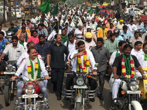 మంగళగిరిలో రాజకీయ జేఏసీ ఆధ్వర్యంలో బైక్ ర్యాలీ 