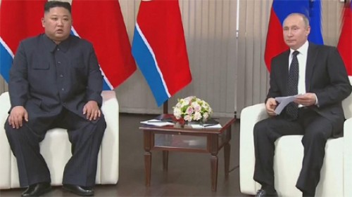 రష్యా అధ్యక్షుడు పుతిన్‌తో కిమ్ భేటి