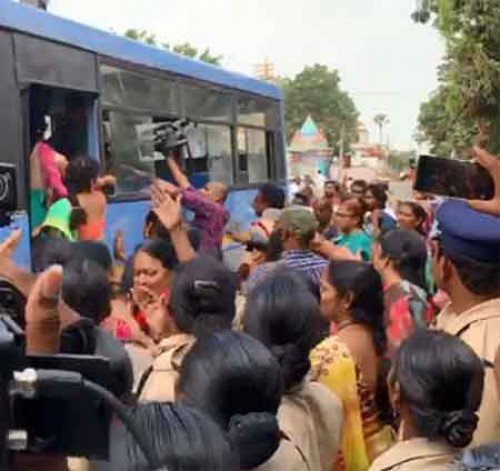 మందడంలో ఉద్రిక్త వాతావరణం