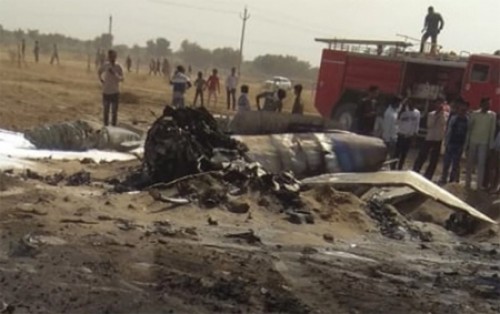 రాజస్థాన్ లో కూలిపోయిన మిగ్-21 యుద్ధ విమానం