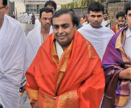 శ్రీవారిని దర్శించుకున్న రిలయన్స్‌ అధినేత ముఖేష్‌ అంబానీ
