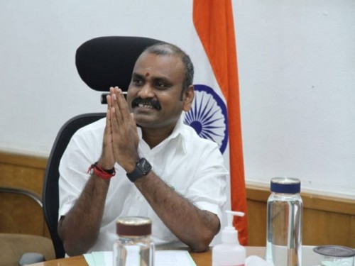  బద్వేల్ చేరుకున్న కేంద్రమంత్రి మురుగన్