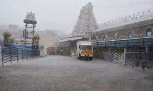 శ్రీవారి దర్శనానికి భారీ వర్షాలు ఆటంకం 