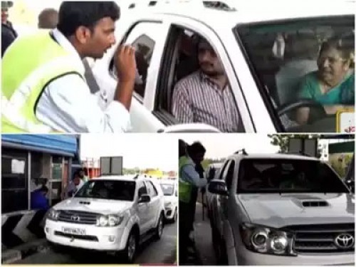 టోల్‌గేట్ సిబ్బందితో ఏపీ మంత్రి భార్య వాగ్వాదం