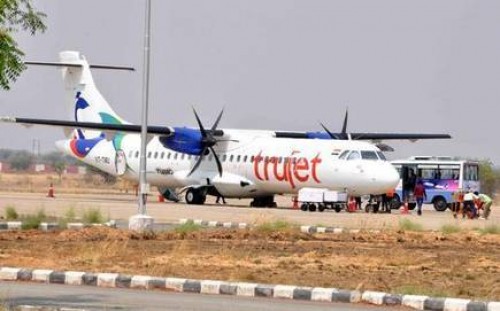 కడప విమానాశ్రయంలో ట్రు జెట్ విమానానికి తప్పిన ముప్పు