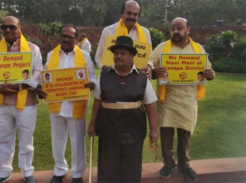 కొత్త వేషధారణలో పార్లమెంట్‌కు ఏపీ ఎంపీ