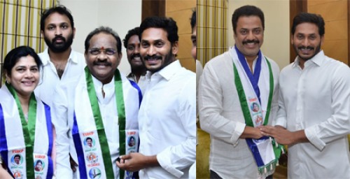 వైసీపీలోకి సినీనటుడు రాజా రవీంద్ర, తోట దంపతులు