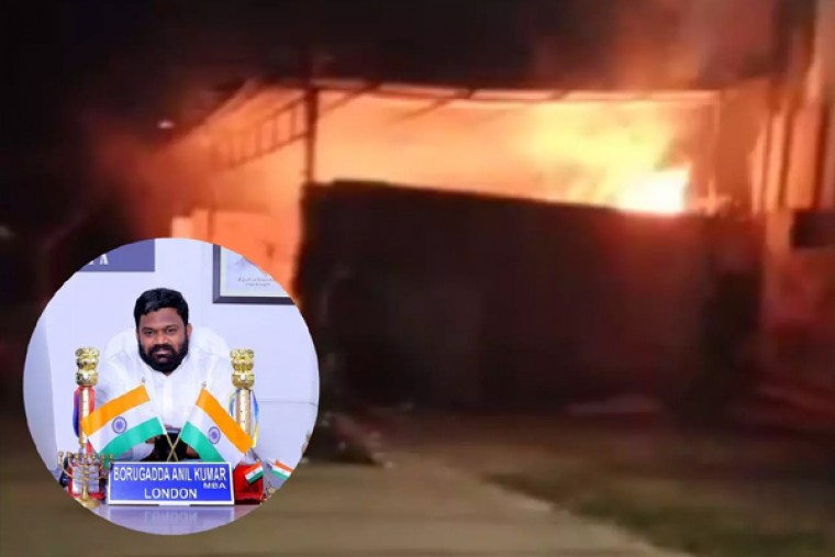 Republic Party of India (RPI) leader's office set afire in Andhra