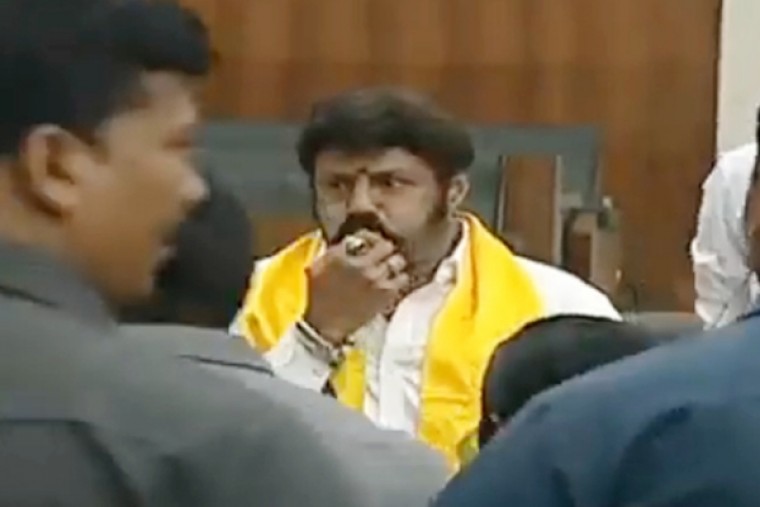 Balakrishna blows whistle in Andhra Assembly