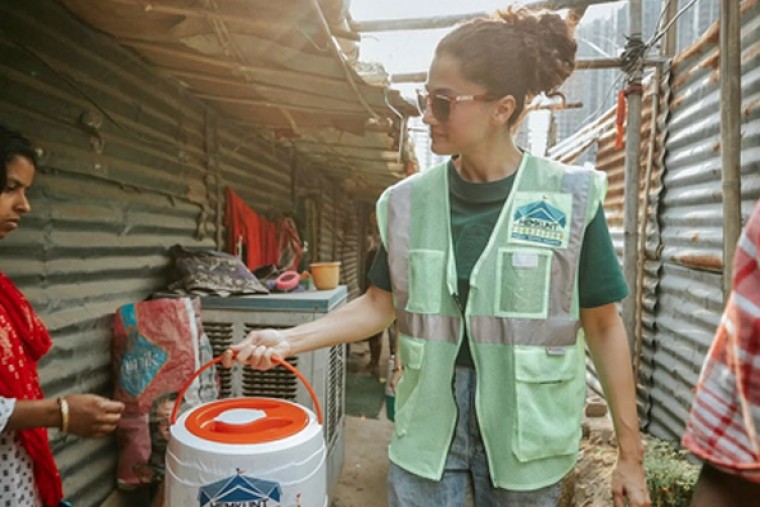 Taapsee donates insulated water coolers to help underprivileged beat the summer heat
