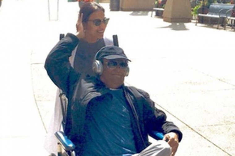 Rajinikanth shares picture seated in a wheelchair with daughter Aishwarya