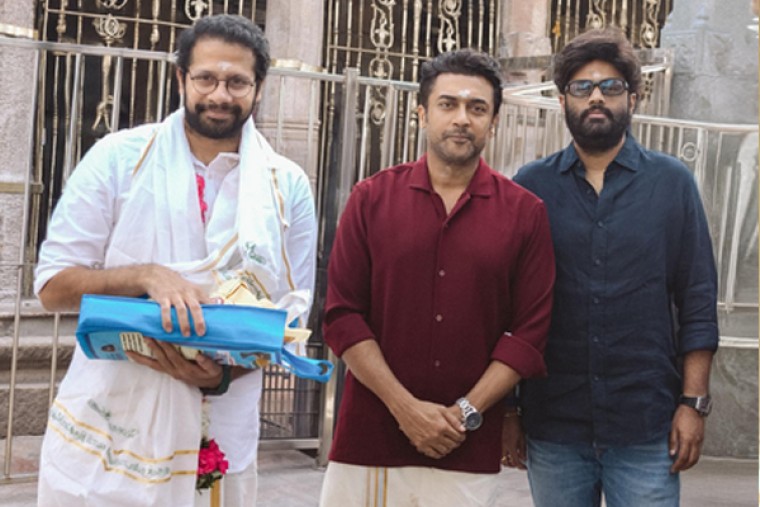 Suriya offers prayers at Palani Murugan temple ahead of beginning work on director Venky Atluri's film