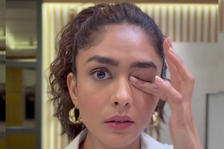 Mrunal Thakur showcases hilarious post eye make-up struggles