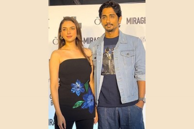 Aditi Rao Hyadri, Siddharth attend film screening together after engagement