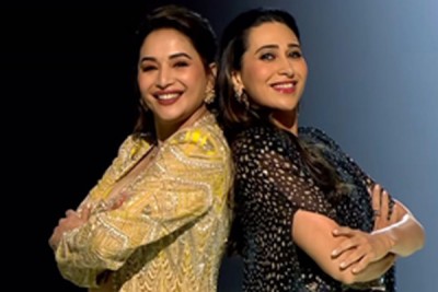Madhuri, Karisma recreate 'Dance of Envy'; Suniel Shetty calls them 'greatest dancing stars'