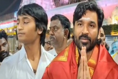 Dhanush offers prayers along with his sons at Tirupati
