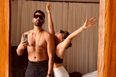 Shabir Ahluwalia 'flirts with trouble' in playful mirror selfie with wife Kanchi Kaul